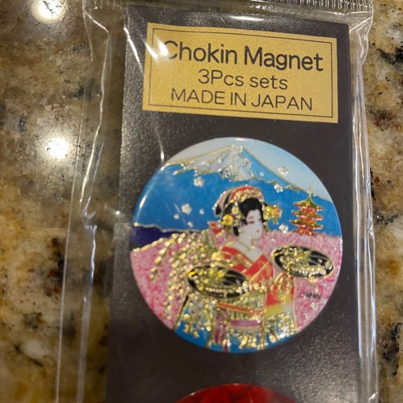 Japanese Chokin gold etched magnets - Picture 3 of 10